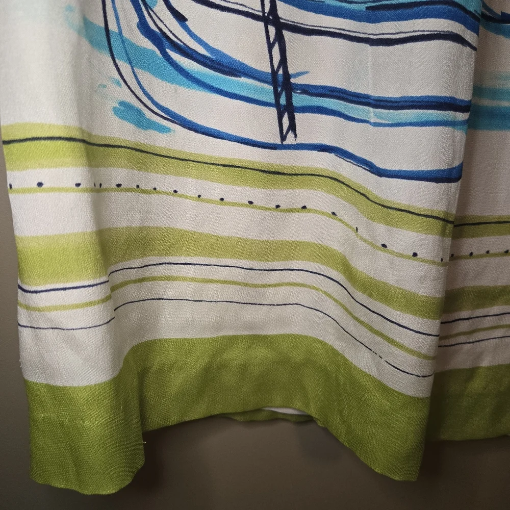 Valerie Stevens Women's Pleated Print Skirt 100% Silk Multicolor SIZE 16 Lined - Picture 3 of 16